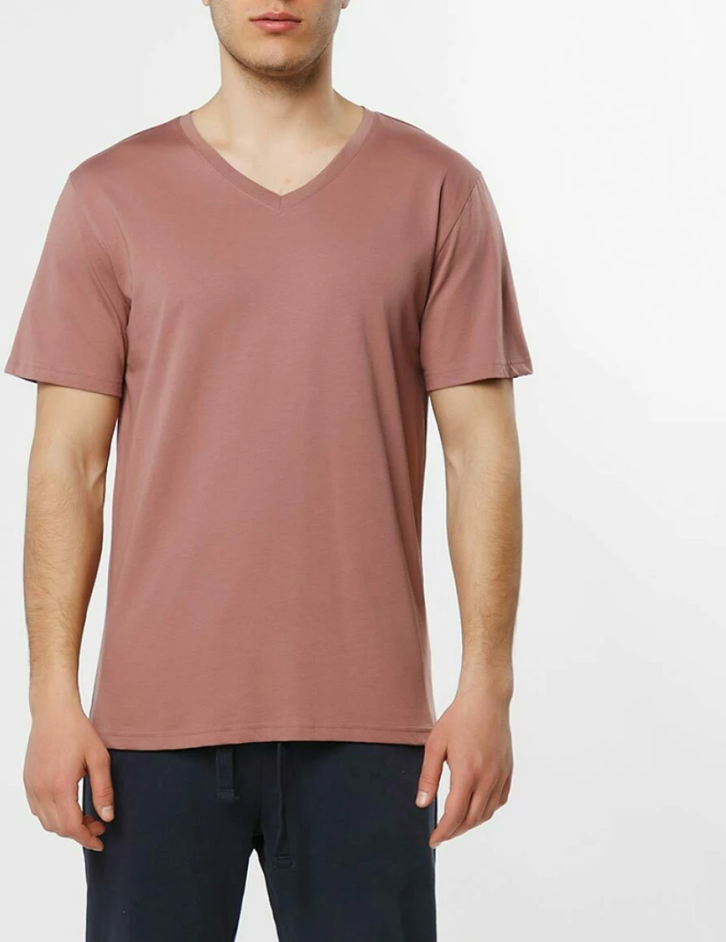 The Project Garments Organic Cotton V-neck T-shirt Rosewood