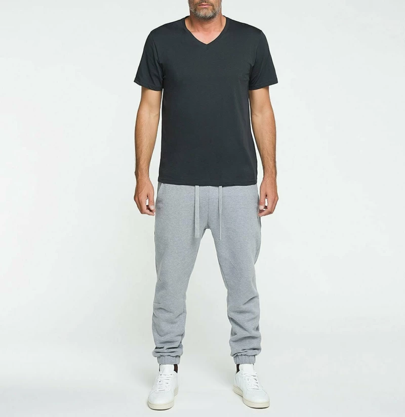 The Project Garments Organic Cotton V-neck T-shirt Charcoal Grey