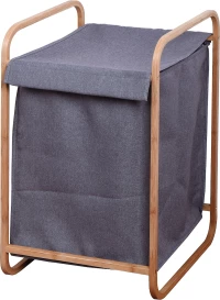 Finezzahome FNSJ218011G καλάθι Απλύτων Μπαμπού Γκρι 43x38x66 εκ