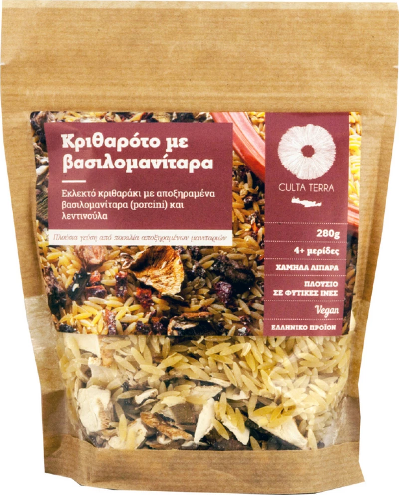 Culta Terra Κριθαράκι με Αποξηραμένα Βασιλομανίταρα & Λεντινούλα 280gr