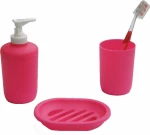 Αξεσουάρ Μπάνιου Σετ Fuchsia 2 Viopros 3Τεμ