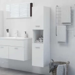 Στήλη Μπάνιου Λευκή 30 x 30 x 130 εκ. Μοριοσανίδα