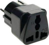 Μετατροπέας Schuko Cee7/7 Για Όλες Τις Πρίζες (Μαύρο) (Oem)