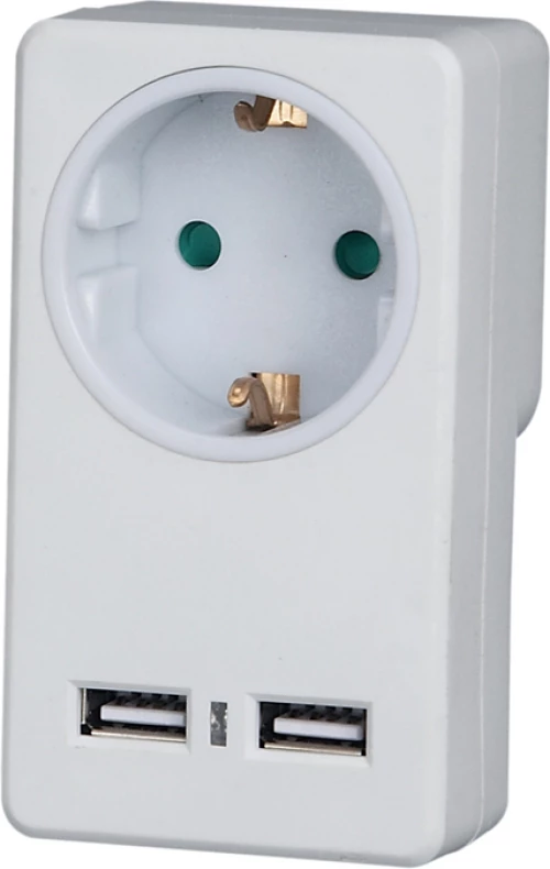 Telco Πρίζα Σούκο Με 2 Θύρες Usb 2100Ma Λευκή Kf-Gzb-01/01U