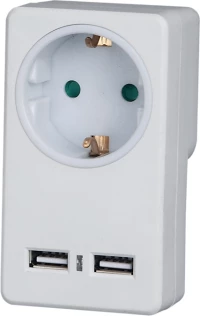 Telco Πρίζα Σούκο Με 2 Θύρες Usb 2100Ma Λευκή Kf-Gzb-01/01U