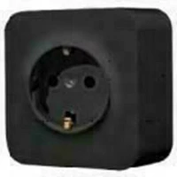 Πριζα Σουκο Εξωτερικη Μαυρη Hseries 50-00313-2 Lineme