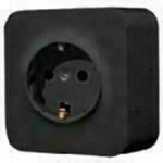 Πριζα Σουκο Εξωτερικη Μαυρη Hseries 50-00313-2 Lineme