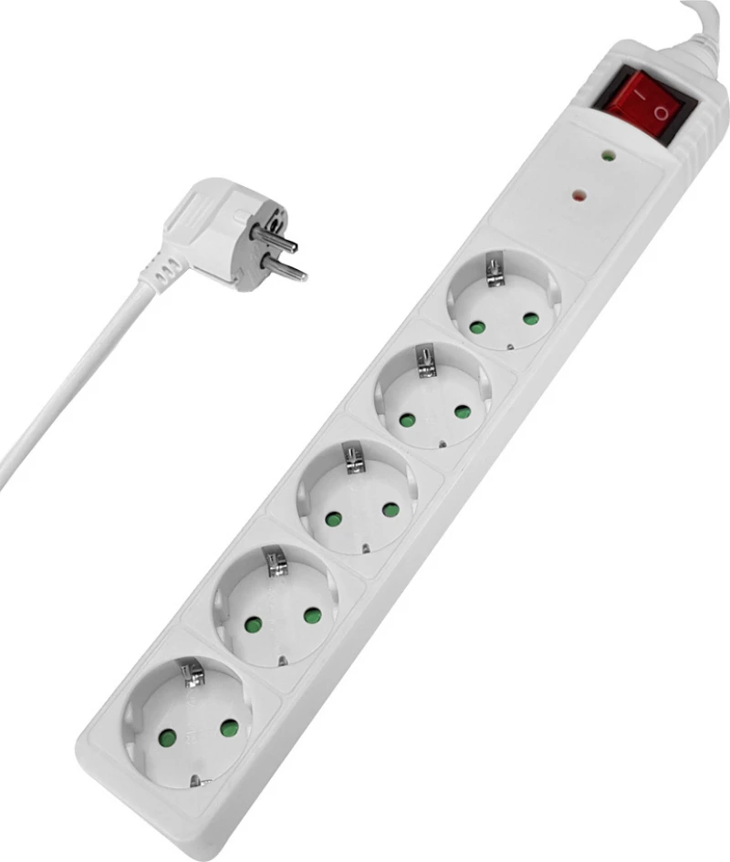 Powertech Πολύπριζο Ασφαλείας 5 Θέσεων με Μήκος Καλωδίου 1.5m