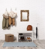 JKG Καθρέπτης Τοίχου με Καφέ Ξύλινο Πλαίσιο 80x60cm