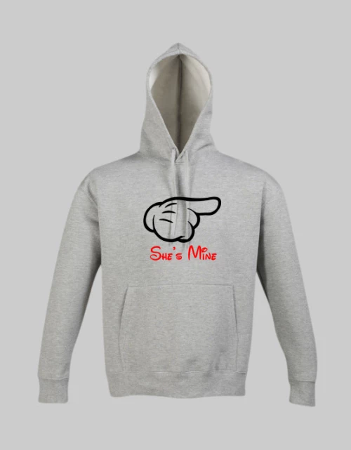 She's mine hoodies - GREY MELANGE