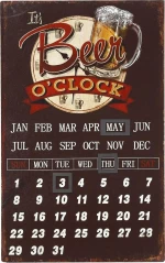 Ημερολόγιο Beer O'Clock LOG414 Καφέ 40x25cm Espiel Ξύλο