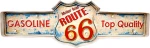 Πινακίδα Μεταλλική με Led "Gasoline Route 66" 61x19εκ