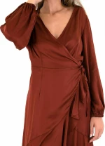 LACE DRESS WOMEN LACE ΠΟΡΤΟΚΑΛΙ (M-8036)