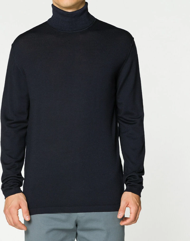 Wool Rollneck Sweater Navy Blue