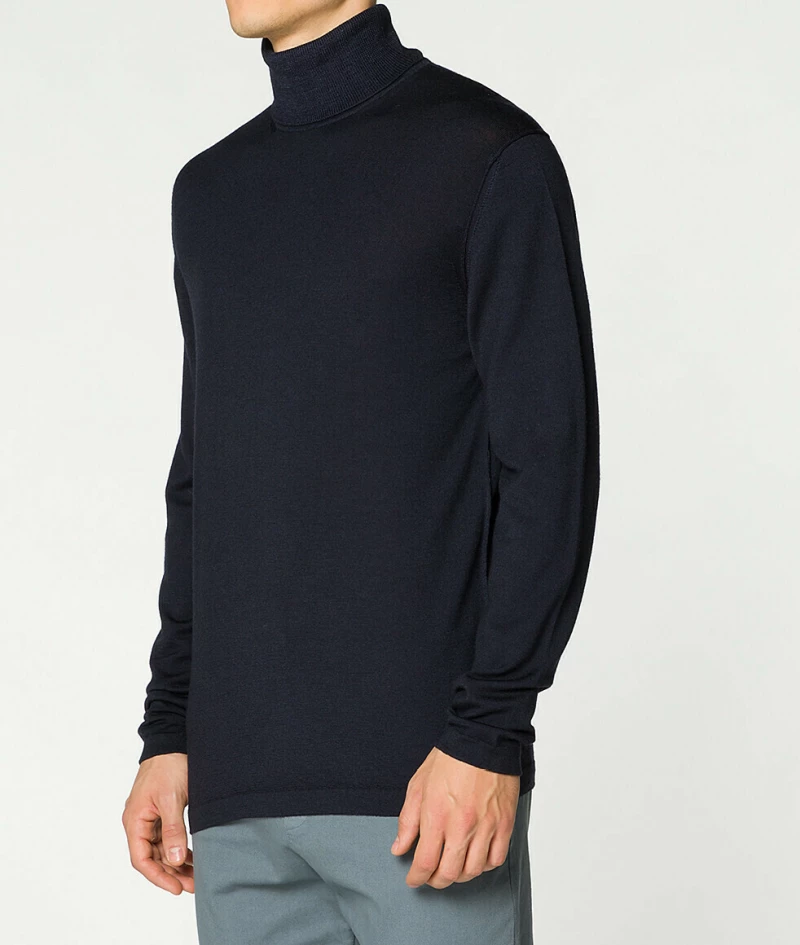 Wool Rollneck Sweater Navy Blue