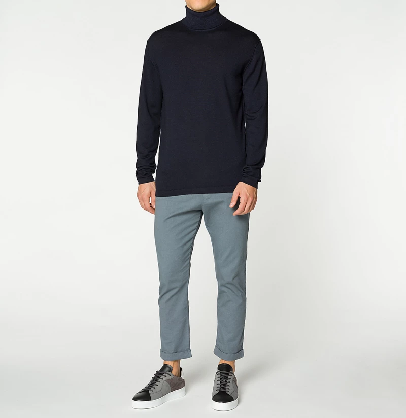 Wool Rollneck Sweater Navy Blue