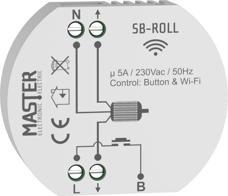 Ελεγκτής Ρολών Κυτίου Wi-Fi 5A 230V