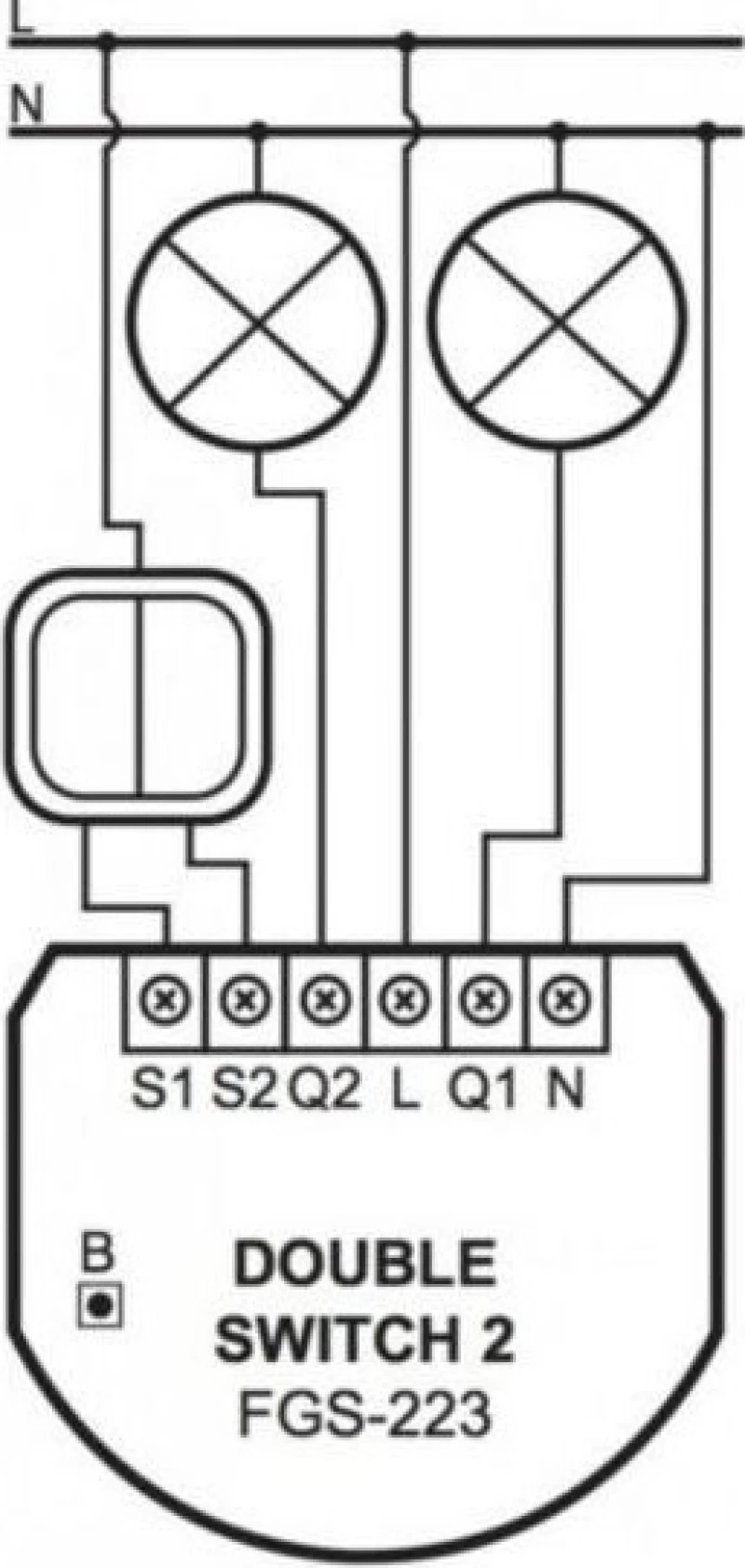 Fibaro Double Switch 2 Μαύρο