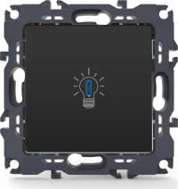 Διακόπτης Μπουτόν Κλιμακοστασίου Με Led Λυχνία (230Vac) 10Α Ματ Ανθρακί Acaelec 1000112005