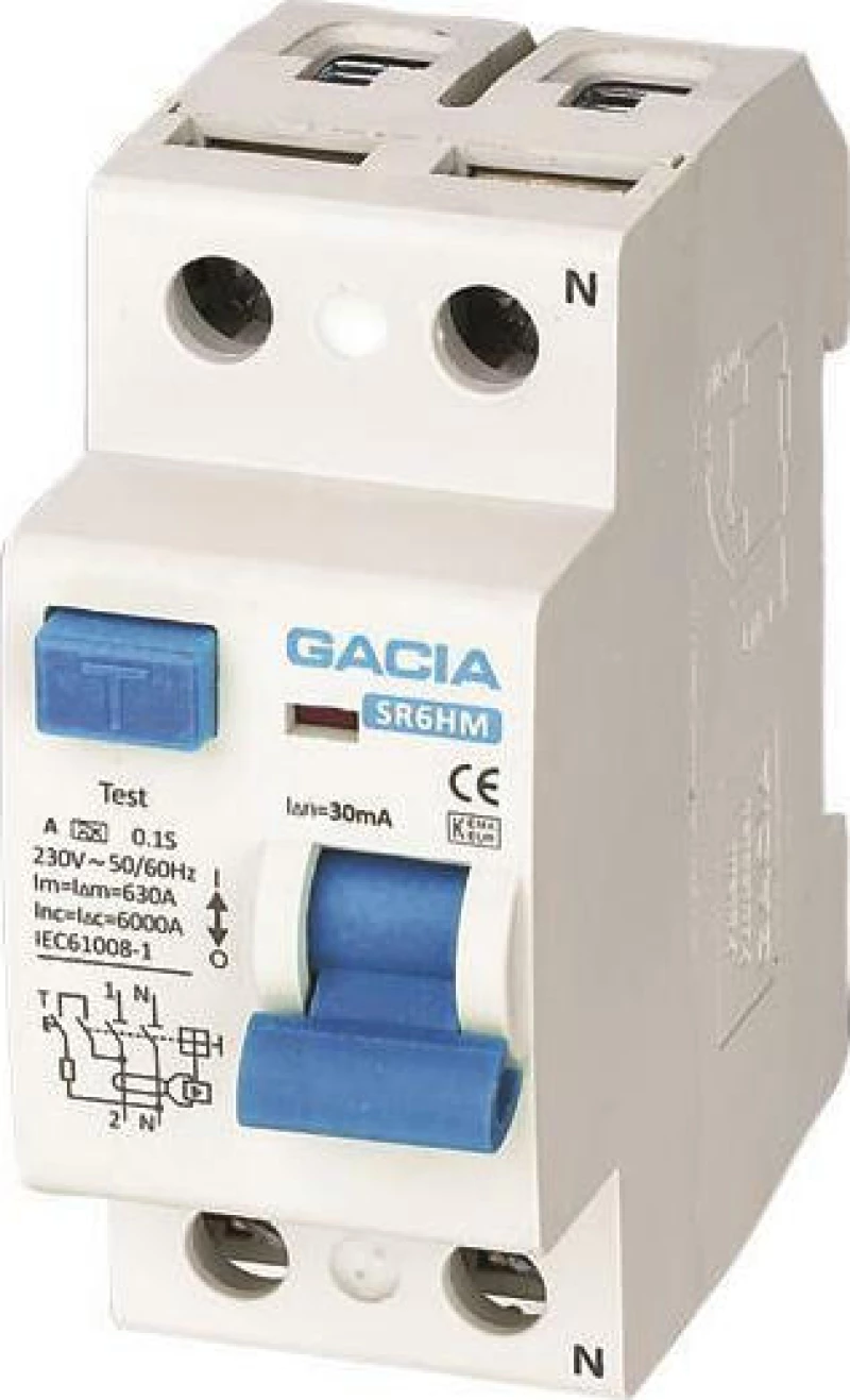 Gacia Ρελέ Ράγας Διαρροής 2Χ40Α 30mΑ 500-37021
