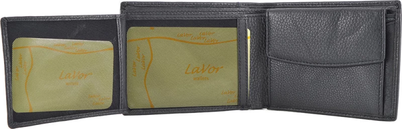 Ανδρικό Δερμάτινο Πορτοφόλι μαύρο Lavor 1-5360