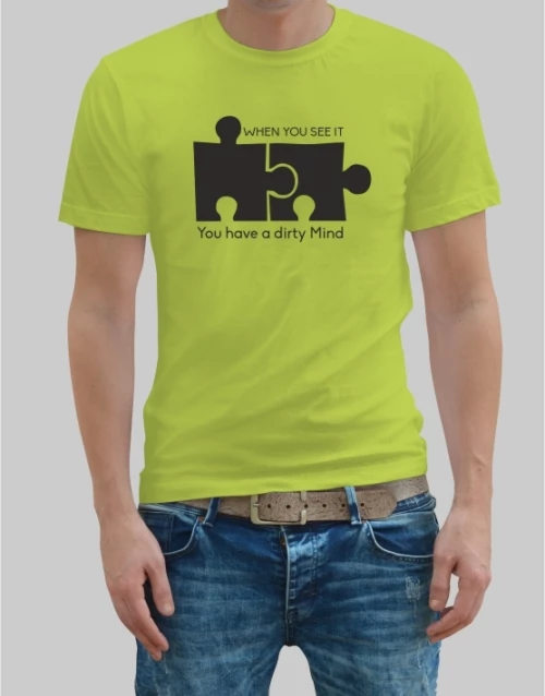 Dirty mind t-shirt - APPLE GREEN