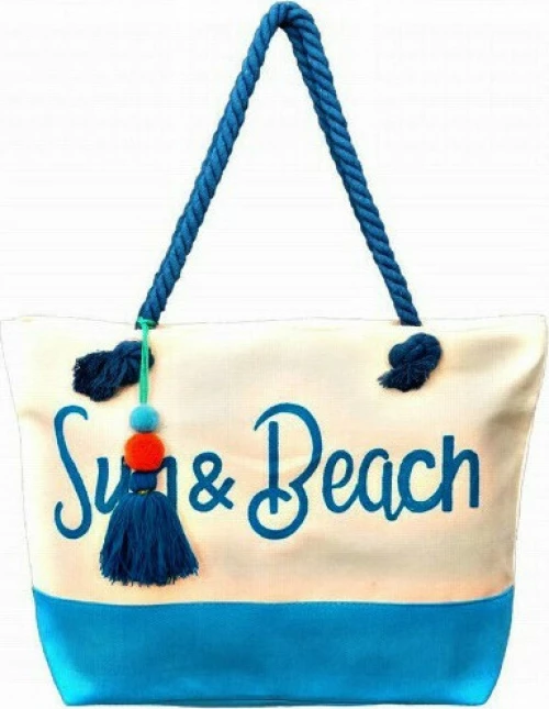 Τσάντα Θαλάσσης Sun + Beach Σιέλ Κωδ.13402