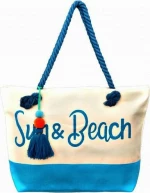 Τσάντα Θαλάσσης Sun + Beach Σιέλ Κωδ.13402