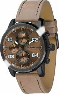 GUARDO Gents Brown Leather Strap