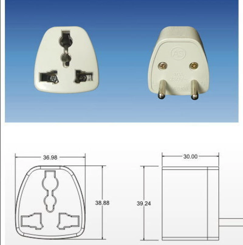 Μετατροπέας Ταξιδιού Ρεύματος Wf0806 (Λευκό) (Oem)