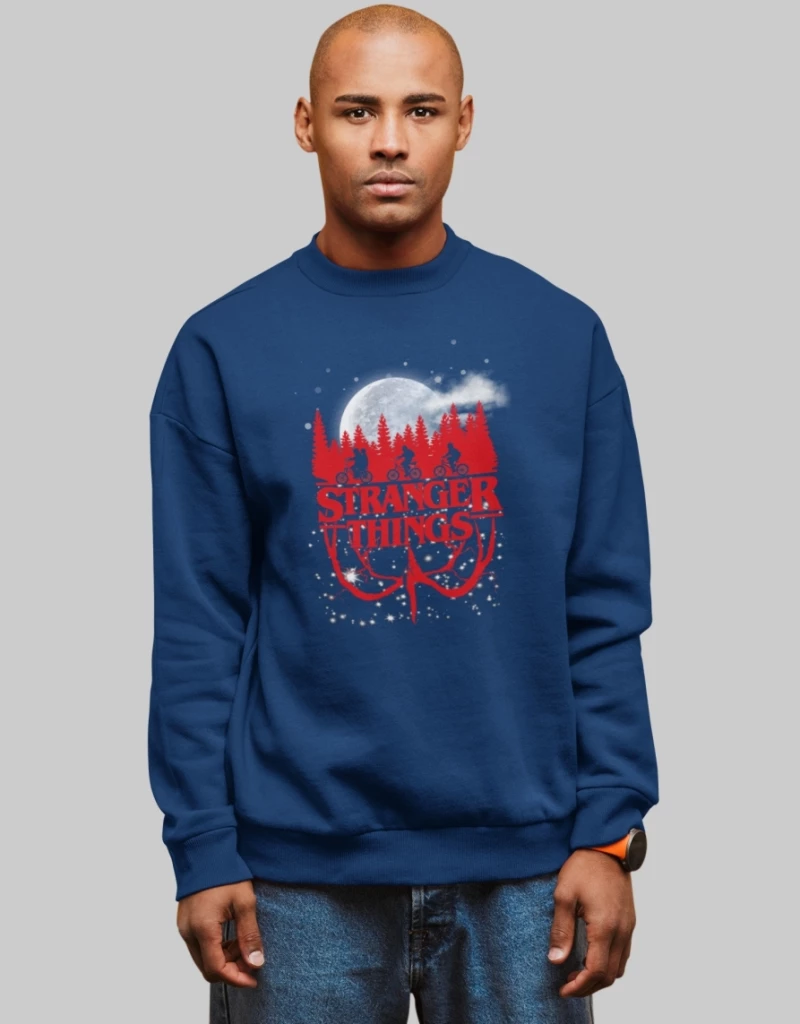 Stranger Things Upside Down Sweatshirt - BLACK