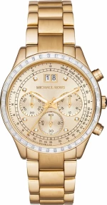 Michael Kors Brinkley Crystals Gold Stainless Steel Chronograph Mk6187