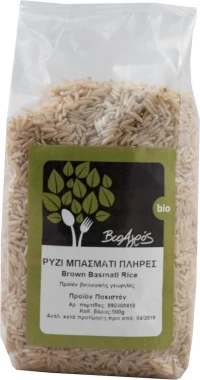 Βιο Αγρός Ρύζι Μπασμάτι Πλήρες 500gr