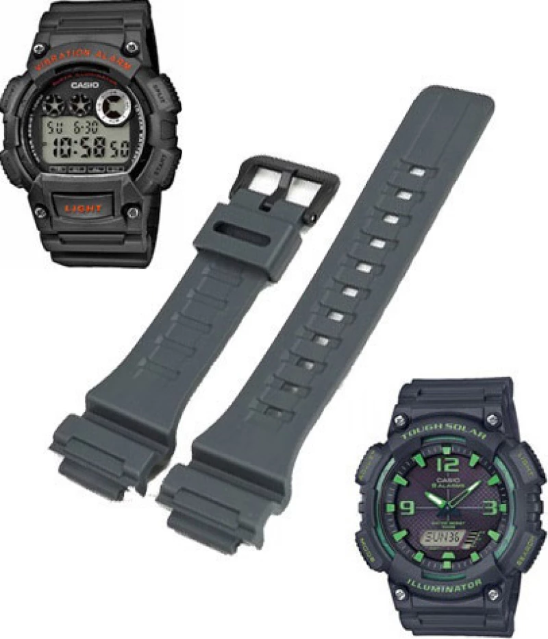 Casio Καουτσούκ Λουράκι Γκρι 17mm