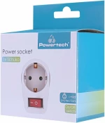 Powertech Αντάπτορας Ρεύματος Pt-811, 1X Schuko, 16A, Λευκός