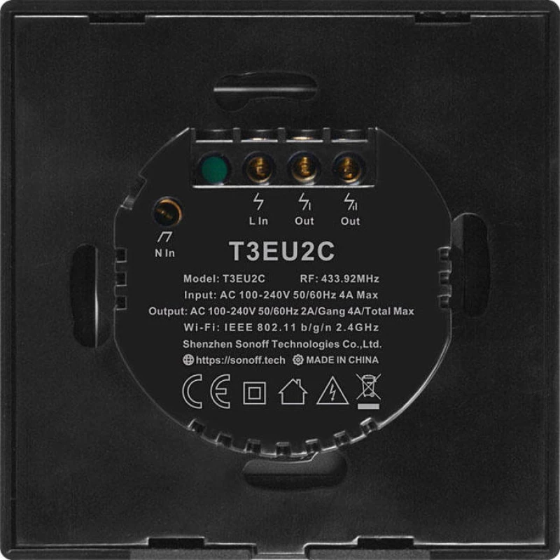 Sonoff T3 TX 2 Gang Black