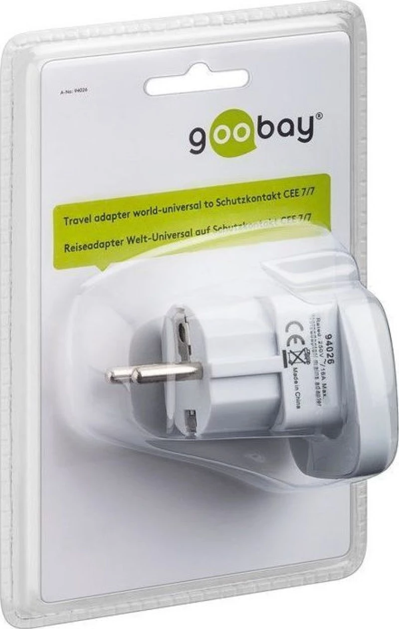 Adaptor Τροφοδοσίας Universal σε Schuko Goobay 94026
