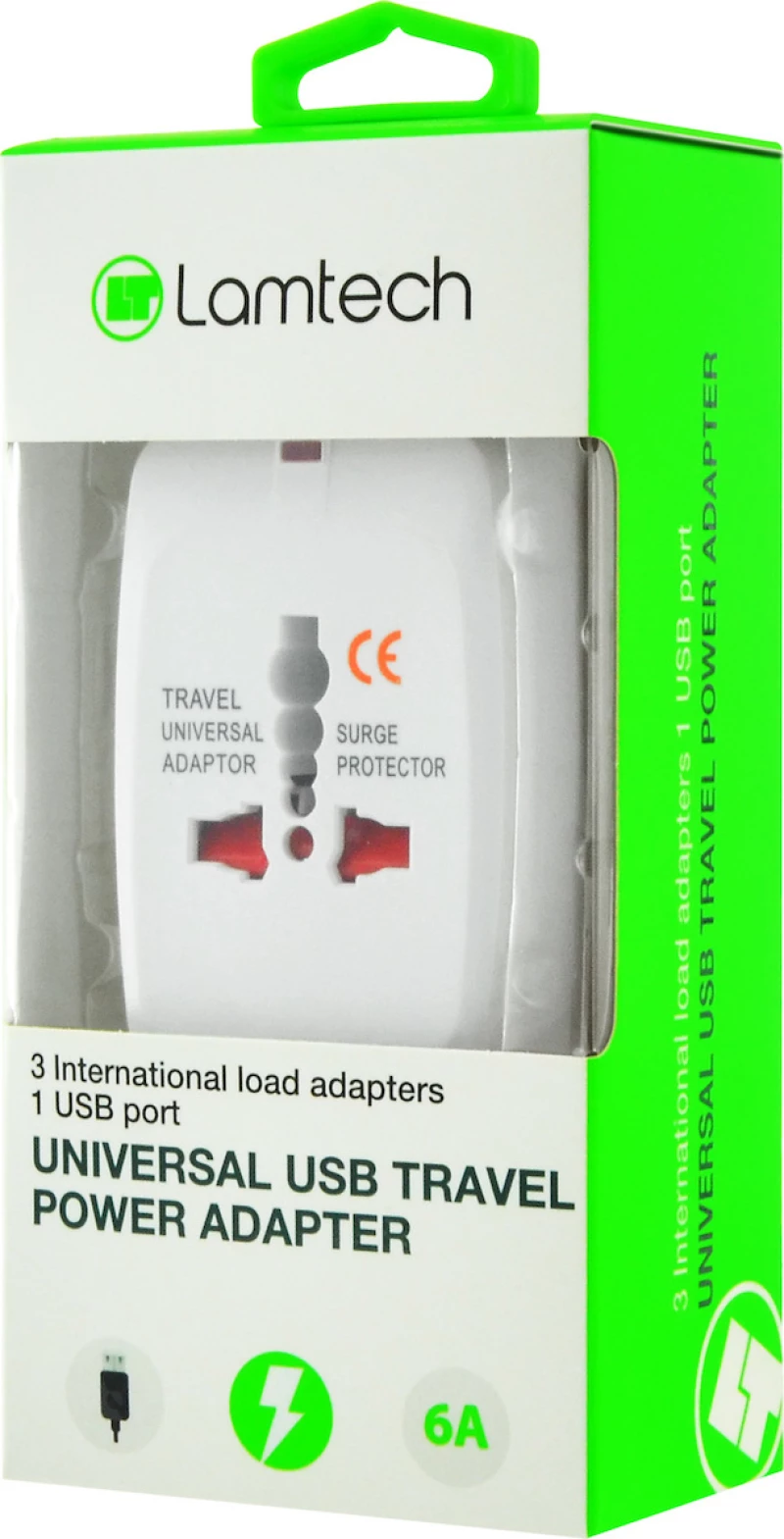 Lamtech Travel Adapter with USB
