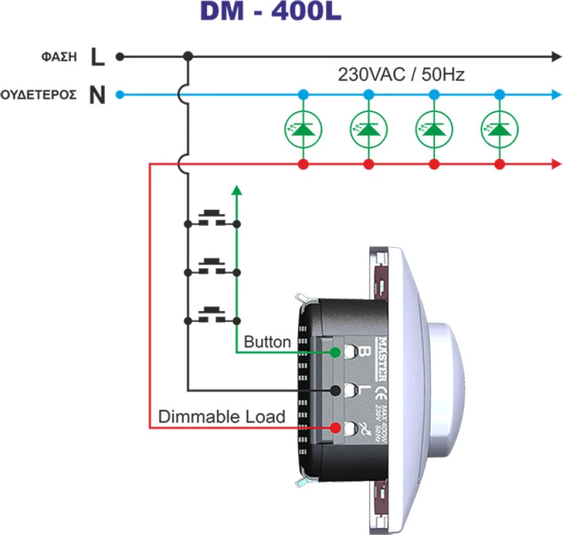 Dimmer Led Multi 400W Dm-400L Master
