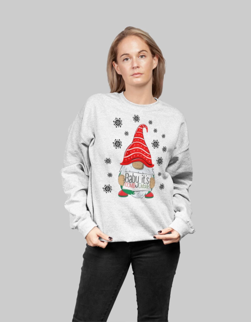 Baby it's COVID Outside w sweatshirt - RED
