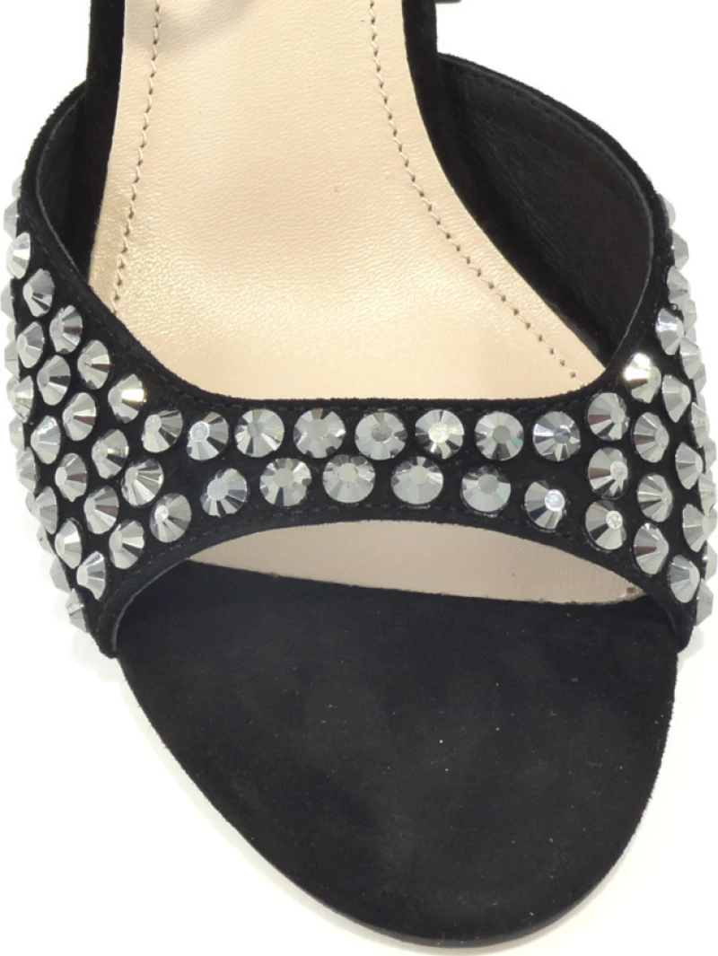 Πέδιλα suede με strass BIBI LOU Μαύρο Γυναίκα Πέδιλα 694Z30VK
