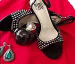 Πέδιλα suede με strass BIBI LOU Μαύρο Γυναίκα Πέδιλα 694Z30VK