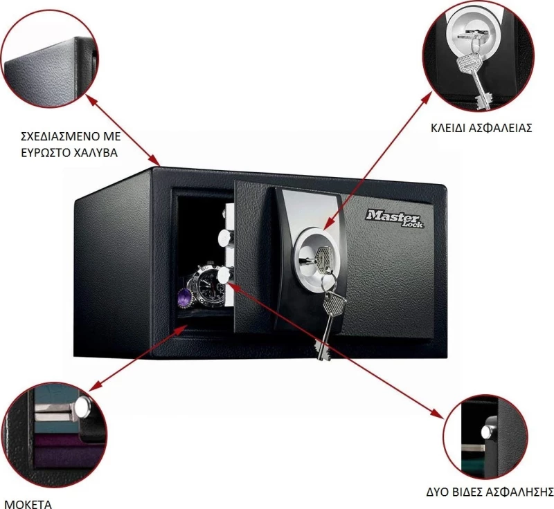 Master Lock X031ML Χρηματοκιβωτιο Ασφαλειας Δαπεδου με Κλειδι