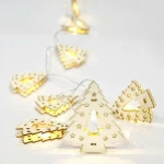 10 Ξύλινα Δεντράκια Led 8x6.5cm 600-11129 Eurolamp