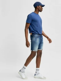 Selected 674 Organic Cotton βερμούδα τζιν 16079616-Dark Blue Denim
