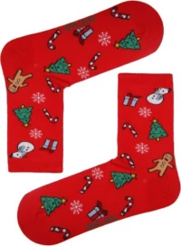 Γυναικείες κάλτσες christmas κόκκινο 78% βαμβάκι