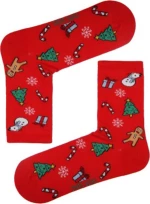 Γυναικείες κάλτσες christmas κόκκινο 78% βαμβάκι