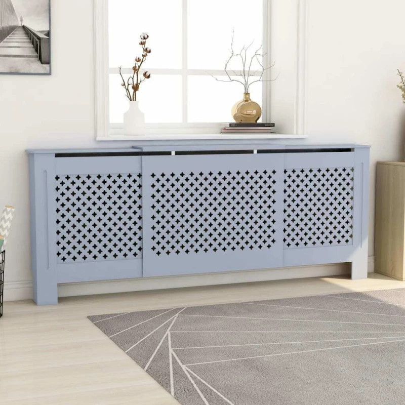 vidaXL Κάλυμμα Καλοριφέρ Γκρι 205cm από MDF 325557