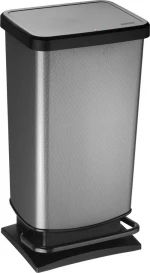 Rotho Κάδος απορριμμάτων Paso 40 Lt Carbon ασημί Soft close- 6904