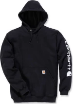 Carhartt sleeve logo hooded sweatshirt black